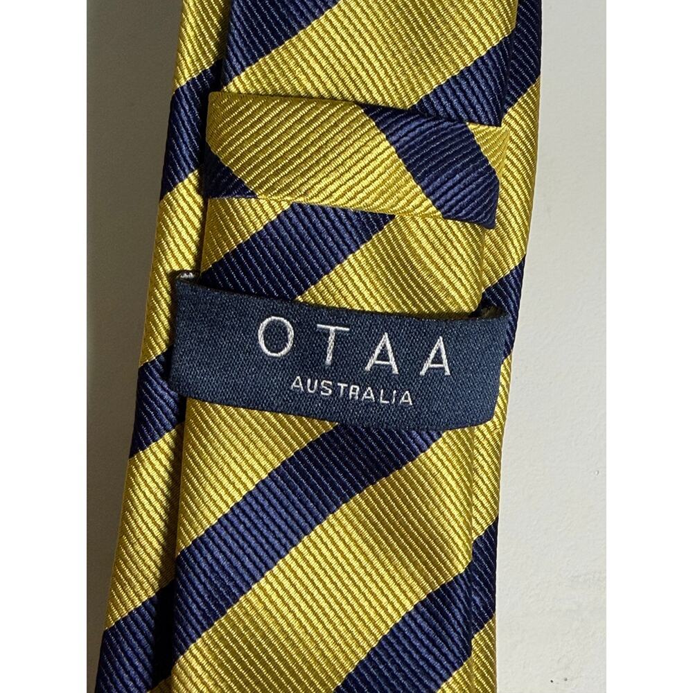 Otaa Australia Blue Yellow Striped Microfiber Tie 60in — image 2 of 8